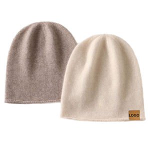 หมวกแคชเมียร์หรูหราพร้อมป้ายกำหนดเองได้หมวกถักอบอุ่นสำหรับฤดูหนาว - Product Image 2