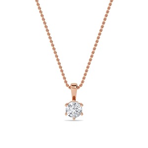 Pendentif solitaire en diamant rond taillé 0,30 ct, diamant de laboratoire en platine, pour mariage, fiançailles, soirée - Product Image 3