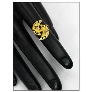 Bagues ethniques dorées de style indien et arabe de Dubaï, grandes tailles classiques réglables en alliage plaqué or avec matériau principal - Product Image 1