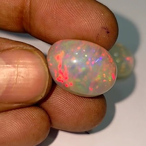 3 Pcs Naturel Blanc Ethiopien Opale avec feu 22mm-25mm Ovale Rond Cabochon 40 Cts Lot Iroc Ventes jaune opale Gemstone Cab US $160 - Product Image 6