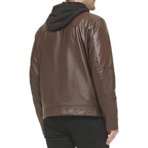 Chaqueta de cuero de diseño de moda Chaqueta de cuero de motocicleta para hombres - Product Image 5