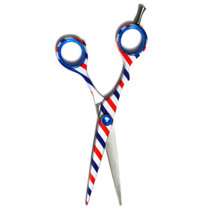 Ciseaux de coiffure professionnels pour salon de beauté avec anneau en caoutchouc fantaisie, lame en acier inoxydable, pointe de coupe personnalisée avec revêtement en papier - Product Image 5