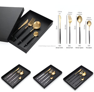 Ensemble de couverts noirs chics de haute qualité pour la fête d'hôtel de restaurant de mariage - Product Image 3