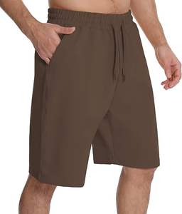Shorts Awrah décontractés personnalisés pour hommes, mi-cuisse, taille élastique, en toile 100 % coton, écologiques, séchage rapide, respirants - Product Image 5