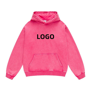 Sweat-shirt lourd de style streetwear OEM, vintage, pour homme, taille plus, pull à capuche avec impression délavée à l'acide, tissu molletonné lourd personnalisé - Product Image 2