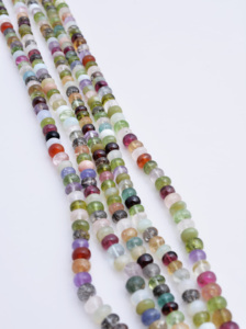 ลูกปัดพลอยหลากชนิด ขนาด 5 มม. ถึง 6 มม. แบบเรียบ 1 เส้น สำหรับทำเครื่องประดับชั้นดี - Product Image 4