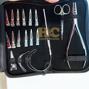 Herramientas Profesionales para el Cabello en Venta, Kit de Herramientas de Acero Inoxidable para Extensiones de Cabello, Tijeras con Logotipo Plateado, Cinta Personalizada con Impresión - Product Image 3