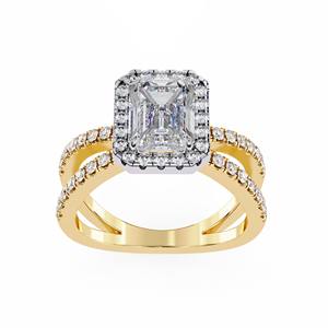 Omkar Jewells Timeless 2.15ct Emerald Moissanite Engagement <b>Ring</b> 14K <b>Gold</b> Solitaire <b>Ring</b> with <b>Vintage</b> Style Fine Jewelry - Product Image 6