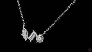 Collar de diamantes cultivados en laboratorio de 1,36 quilates, colgante de forma mixta de oro blanco de 14 quilates, VVS VS Clarity, joyería de uso diario ética ligera - Product Image 3