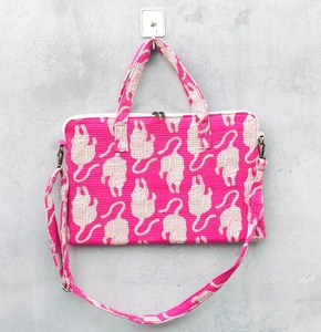 Léger pour sac d'ordinateur portable matelassé en coton imprimé tigre rose avec poignée étanche Vintage Business Style Simple Office - Product Image 1