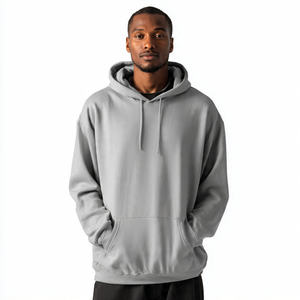 Sudadera con Capucha Extra Grande para Hombre, Invierno, 400GSM, Felpa, Algodón, Poliéster, Color Liso, Teñido, Bordado, Ropa Urbana de Alta Calidad - Product Image 3