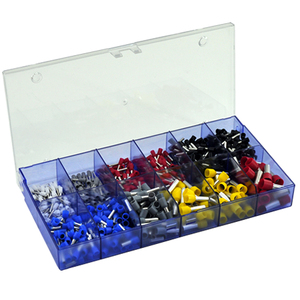 Assortimento di terminali a crimpare 625 pezzi in pratica scatola di plastica - Product Image 1