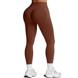 Legging de sport pour femme, long, taille élastique, effet push-up, couleur unie, en élasthanne, pour yoga et fitness - Product Image 4