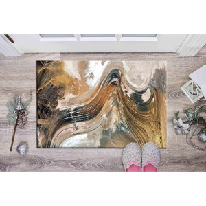 Tapis imprimé - Tapis modernes, tapis marron, tapis cadeau pour homme, tapis doux non tissé - Product Image 5