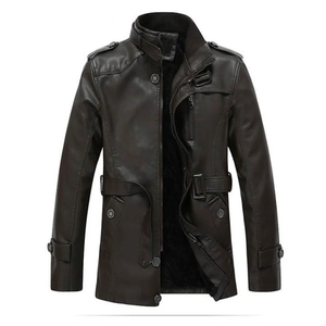 Veste imperméable à logo personnalisé Streetwear OEM Veste en cuir à fermeture éclair de haute qualité pour hommes - Product Image 2