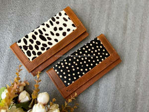 Portefeuille en cuir de vachette multi-usages pochette coques de téléphone cheveux sur cacher carte d'embrayage portefeuilles occidentaux pour femmes - Product Image 4