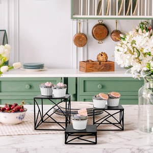 Soporte de madera y resina para pasteles, elegante soporte decorativo para postres para bodas, fiestas de cumpleaños y uso moderno en la cocina del hogar de la India - Product Image 4