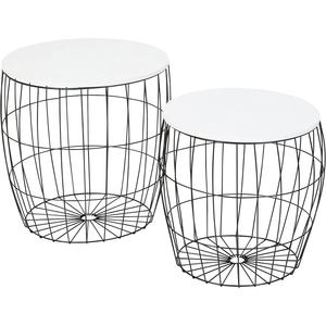 Table d'appoint en métal de couleur noire avec dessus en bois enduit d'émail blanc, table basse pour salon, table d'appoint pour hôtel et restaurant - Product Image 1