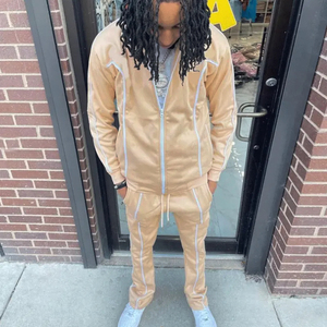 Ensemble deux pièces de survêtement de sport d'hiver en molleton réfléchissant avec logo personnalisé, broderie de haute qualité, vente en gros - Product Image 3