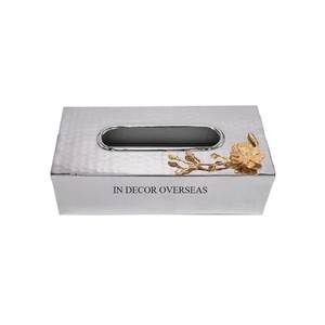 Servilletero de metal y vidrio transparente de primera calidad chapado en oro de diseñador elegante Suministros de uso de utensilios de cocina para el hogar y el restaurante - Product Image 3