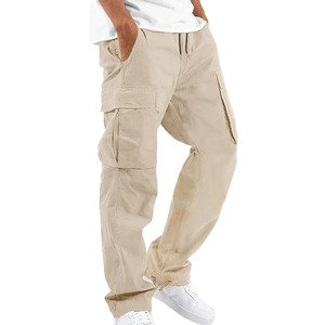 Pantalón cargo teñido liso para hombre, tela de algodón, multibolsillos, color sólido personalizado, aspecto clásico, pantalones para exteriores para hombre - Product Image 1