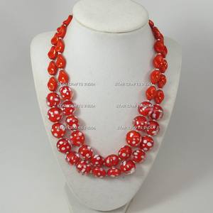 Collier fantaisie court en résine fait à la main le plus vendu collier de perles épaisses orange fantaisie collier multi résine - Product Image 6