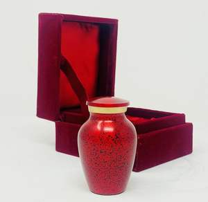 Mini Urn <b>for</b> Human <b>Ashes</b> Small Red Keepsake Token Cremation with <b>Box</b> Metal Sharing Personal Funeral Urn <b>for</b> Pet - Product Image 4