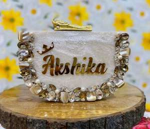 Pochette de Soirée Vintage Européenne en Résine, Portable et Tendance, pour Mariages et Événements, Design Créatif avec Chaînes et Perles Décoratives - Product Image 2