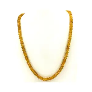 New Design Treated Citrine Faceted Beads String Occasion Party Wear Women Necklace