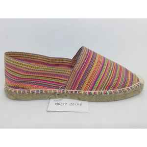 Espadrilles unisexes, ruban multicolore, toile espadrilles en jute, semelle intérieure, nouveau style, rayures multicolores, espadrilles plates décontractées - Product Image 1