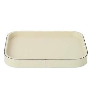 Bandeja de servicio de cuero contemporánea para multiusos con lados lisos y apariencia de gama alta para uso multiusos - Product Image 3