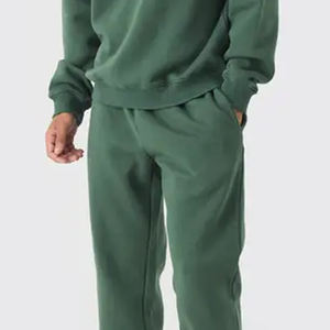 Survêtement pour homme à coupe ample et décontractée pour plus de confort, en matière respirante et ajustable, avec manches longues, design uni avec capuche - Product Image 3