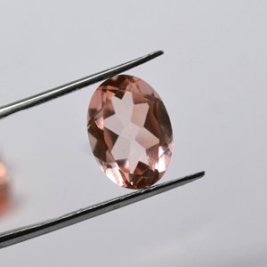 Pêche Morganite Quartz Pierre précieuse à facettes Doublet brun naturel de forme ovale pour la fabrication de bijoux Coupe à facettes - Product Image 2