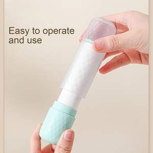 Rodillo adhesivo para pelusas de mascotas, ropa adhesiva compacta con diseño de lágrima oblicua, removedor de rollo de pelo para camas y sofás - Product Image 5