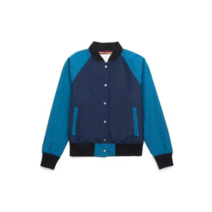Cómoda chaqueta universitaria de talla grande de Color personalizada, chaqueta universitaria de mujer con mangas de cuero de lana de alta calidad - Product Image 6