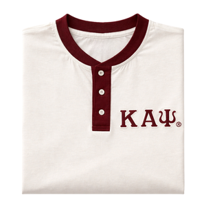 Kappa Alpha Psi Kream-Premium <b>Henley</b> <b>Shirt</b> True To Size Soft Cotton Blend Button Placket Embroidered Greek Letter Crest - Product Image 6
