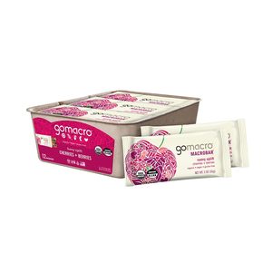 GoMacro MacroBar Organic Vegan Snack <b>Bars</b> - Cherries + Berries (2.0 Ounce <b>Bars</b>, 12 Count) - Product Image 1