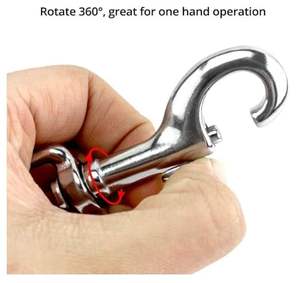 Crochet pivotant robuste en nickel plaqué, boucle pour animaux de compagnie, vente en gros, clip métallique résistant à la rouille pour laisses, colliers et harnais - Product Image 3