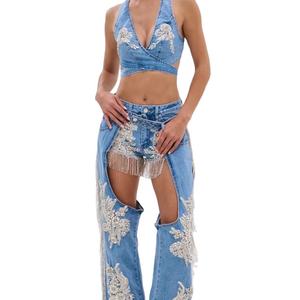 Conjunto de Lencería Sexy y Transpirable de Encaje para Mujer, Bralette con Tirantes Cortos y Diseño de Hebilla, Semitransparente, con Copas Extraíbles - Product Image 1