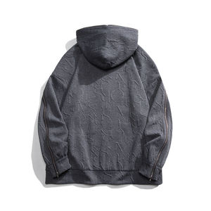 เสื้อฮู้ด2025ดีที่สุดสำหรับผู้ชายเสื้อฮู้ดลายนูนมีหลายซิปดีไซน์แบบกำหนดเอง3D - Product Image 3