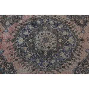 3.3x12.7 ft Vintage Rug, Turkish Runner Rug, <b>Brown</b> Blue Moroccan <b>Wool</b> Rug - Product Image 5