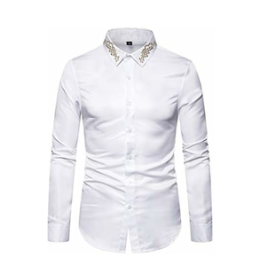 Formal <b>Men's</b> Long Sleeves Blank Dress <b>Shirts</b> Custom Logo <b>Mens</b> Clothing Blank Plain <b>Blue</b> Dress <b>Shirts</b> Breathable - Product Image 2