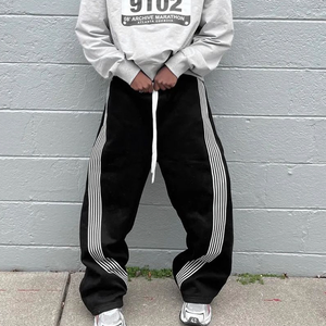 OEM Custom Puffer Acid Wash Flared Heavyweight <b>Oversized</b> <b>Sweatpants</b> Graphic <b>Sweatpants</b> - Product Image 1