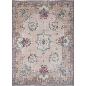 พรมขนสัตว์ถักมือลายดอกไม้สไตล์วินเทจ สีเบจ-น้ำตาล รูปทรงสี่เหลี่ยมผืนผ้า สำหรับบ้าน ห้องนั่งเล่น ทางเดิน สำหรับวัยรุ่น-Pae-2384 - Product Image 1