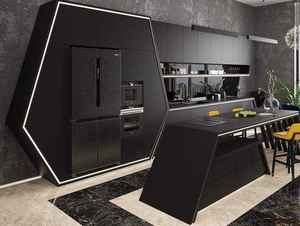 Cocina Modular de Lujo con Isla de Mármol, Gabinetes de Madera e Iluminación LED Cálida, Diseño Interior Moderno para Hogares de Primera Clase - Product Image 2