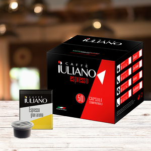 Café Iuliano Espresso Gran Aroma Napoli 50 Capsules Compatibles Grains de Café Torréfiés - Product Image 2