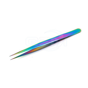 Best Selling Premium Quality Stainless Steel <b>Eyelash</b> <b>Tweezers</b> Low MOQ Multi-Color Collection - Product Image 2