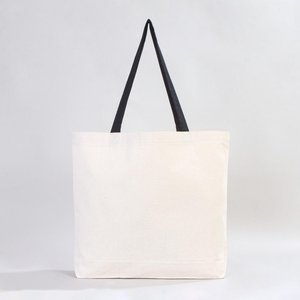 Bolsa de Playa de Lona de Algodón de 10 oz con Asas Negras 19 x 16 x 4 (48 x 41 x 10 cm) - Tamaño Mediano, Impresión por Transferencia de Calor con Letras de Puntos - Product Image 5