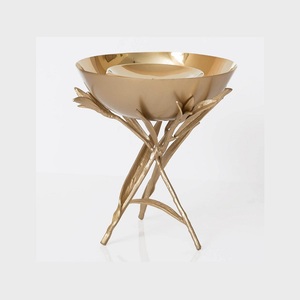 Quemador Bakhoor de forma redonda de la mejor calidad en latón Quemador de incienso de color negro y dorado al precio más barato - Product Image 6