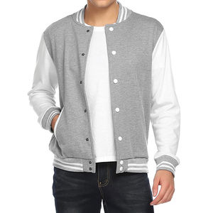 Best Selling High Street Plain Dyed <b>Thin</b> Stand Collar Custom <b>Men's</b> College Baseball Letterman Varsity <b>Jacket</b> - Product Image 1